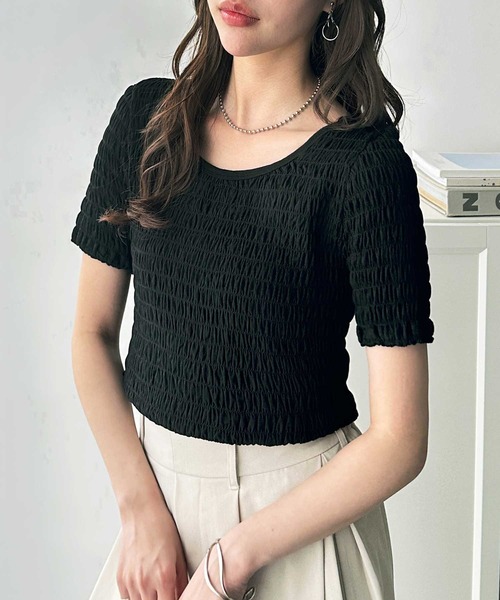 GeeRA(ジーラ)の「バレエネックシャーリングコンパクトTシャツ(Tシャツ/カットソー・レディース・ブラック/オフホワイト/チャコール・SMALL/MEDIUM/LARGE)」の20枚目の写真