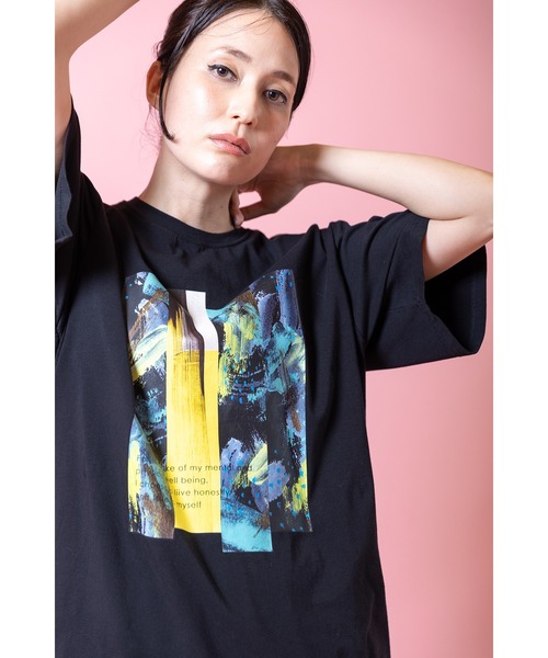 OSMOSIS（オズモーシス）の「プリントTシャツ（Tシャツ/カットソー・レディース・ホワイト/ライトグレー/ブラック・ONE SIZE）」の8枚目の写真