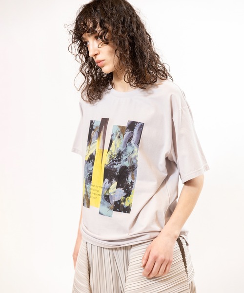 OSMOSIS（オズモーシス）の「プリントTシャツ（Tシャツ/カットソー・レディース・ホワイト/ライトグレー/ブラック・ONE SIZE）」の13枚目の写真