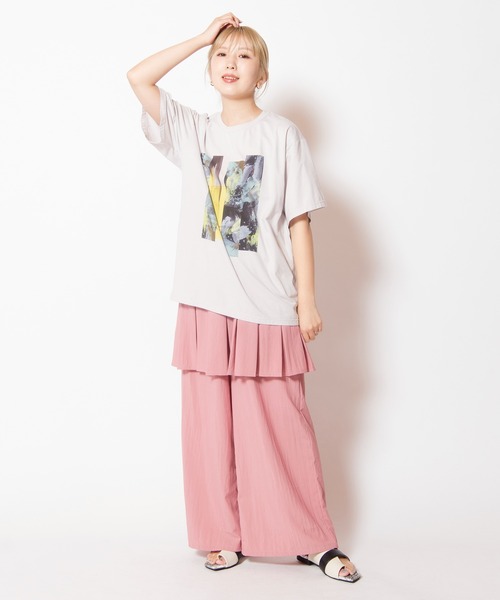 OSMOSIS（オズモーシス）の「プリントTシャツ（Tシャツ/カットソー・レディース・ホワイト/ライトグレー/ブラック・ONE SIZE）」の16枚目の写真