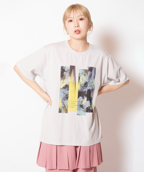 OSMOSIS（オズモーシス）の「プリントTシャツ（Tシャツ/カットソー・レディース・ホワイト/ライトグレー/ブラック・ONE SIZE）」の17枚目の写真
