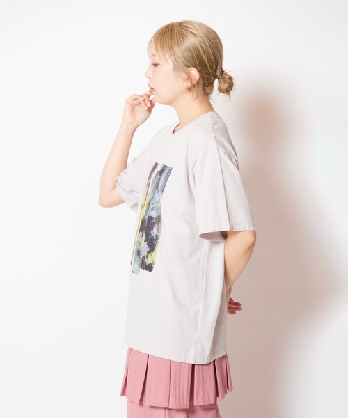 OSMOSIS（オズモーシス）の「プリントTシャツ（Tシャツ/カットソー・レディース・ホワイト/ライトグレー/ブラック・ONE SIZE）」の18枚目の写真