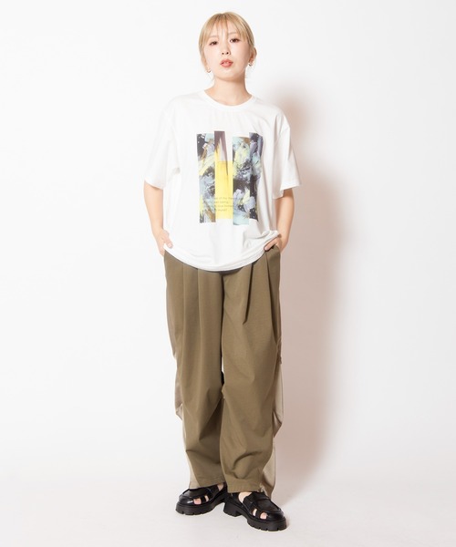 OSMOSIS（オズモーシス）の「プリントTシャツ（Tシャツ/カットソー・レディース・ホワイト/ライトグレー/ブラック・ONE SIZE）」の22枚目の写真