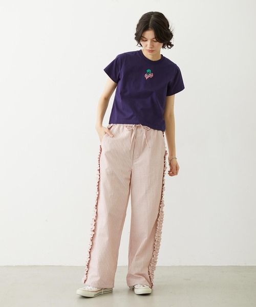 MILKFED.（ミルクフェド）の「STRIPED RUFFLE PANTS（その他パンツ・レディース・ライトパープル/ネイビー/ライトピンク・S/M）」の5枚目の写真