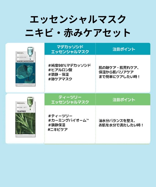 MEDIHEAL エッセンシャルマスク 肌悩み別ケアセット（パック/フェイス
