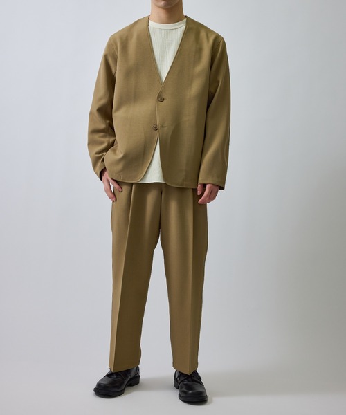 le cercle ADAM ET ROPE'(ルセルクルアダムエロペ)の「メランジ配色セミワイドパンツ/セットアップ対応(スラックス・メンズ・イエロー系その他3/チャコールグレー・L/LL/M/S)」の10枚目の写真