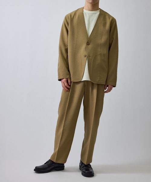 le cercle ADAM ET ROPE'(ルセルクルアダムエロペ)の「メランジ配色セミワイドパンツ/セットアップ対応(スラックス・メンズ・イエロー系その他3/チャコールグレー・L/LL/M/S)」の11枚目の写真