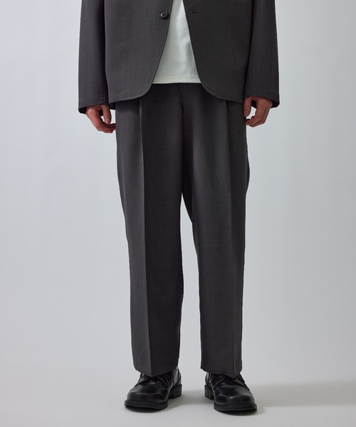 le cercle ADAM ET ROPE'(ルセルクルアダムエロペ)の「メランジ配色セミワイドパンツ/セットアップ対応(スラックス・メンズ・イエロー系その他3/チャコールグレー・L/LL/M/S)」の6枚目の写真