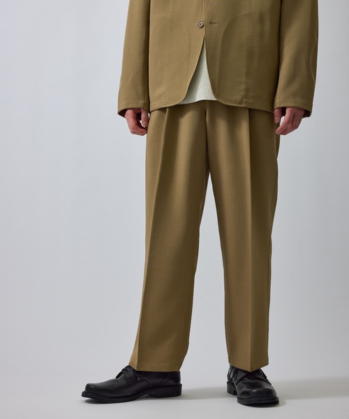 le cercle ADAM ET ROPE'(ルセルクルアダムエロペ)の「メランジ配色セミワイドパンツ/セットアップ対応(スラックス・メンズ・イエロー系その他3/チャコールグレー・L/LL/M/S)」の8枚目の写真