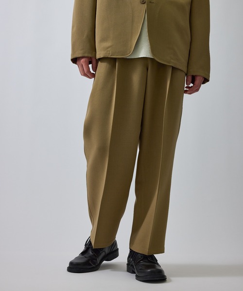 le cercle ADAM ET ROPE'(ルセルクルアダムエロペ)の「メランジ配色セミワイドパンツ/セットアップ対応(スラックス・メンズ・イエロー系その他3/チャコールグレー・L/LL/M/S)」の9枚目の写真