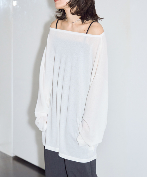 CITYSHOP（シティーショップ）の「WAFFLE LONG SLEEVE TEE：Tシャツ（Tシャツ/カットソー・レディース・ブラック/グリーン/ホワイト・FREE）」の2枚目の写真