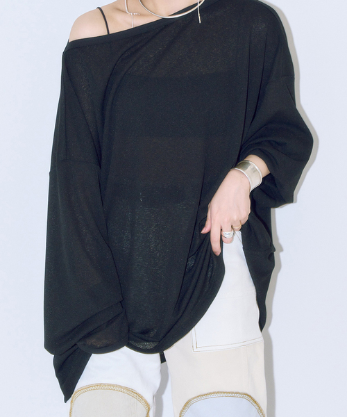 CITYSHOP（シティーショップ）の「WAFFLE LONG SLEEVE TEE：Tシャツ（Tシャツ/カットソー・レディース・ブラック/グリーン/ホワイト・FREE）」の5枚目の写真