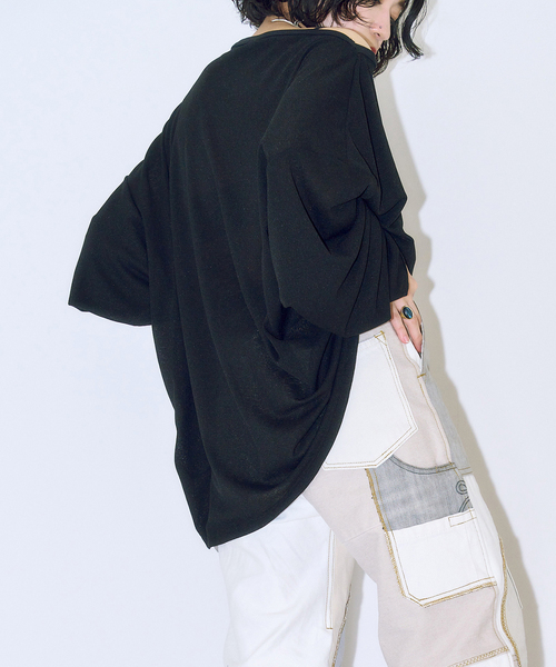 CITYSHOP（シティーショップ）の「WAFFLE LONG SLEEVE TEE：Tシャツ（Tシャツ/カットソー・レディース・ブラック/グリーン/ホワイト・FREE）」の6枚目の写真