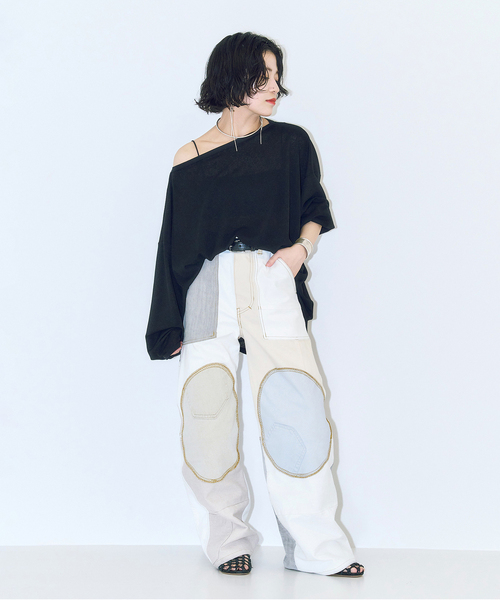 CITYSHOP（シティーショップ）の「WAFFLE LONG SLEEVE TEE：Tシャツ（Tシャツ/カットソー・レディース・ブラック/グリーン/ホワイト・FREE）」の7枚目の写真