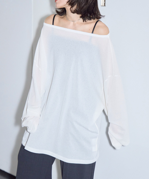 CITYSHOP（シティーショップ）の「WAFFLE LONG SLEEVE TEE：Tシャツ（Tシャツ/カットソー・レディース・ブラック/グリーン/ホワイト・FREE）」の9枚目の写真