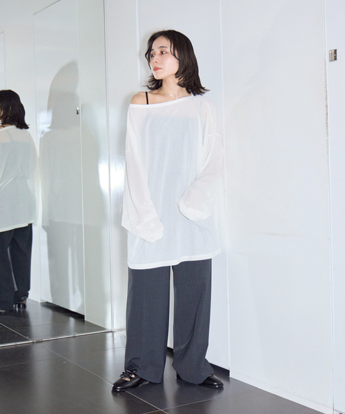 CITYSHOP（シティーショップ）の「WAFFLE LONG SLEEVE TEE：Tシャツ（Tシャツ/カットソー・レディース・ブラック/グリーン/ホワイト・FREE）」の10枚目の写真