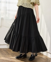 mysty woman | リネンMIXギャザースカート 666528(スカート)