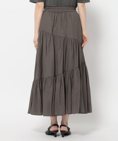 mysty woman（ミスティウーマン）の「リネンMIXギャザースカート 666528（スカート・レディース・ブラウン/オフホワイト/ブラック・FREE）」の15枚目の写真