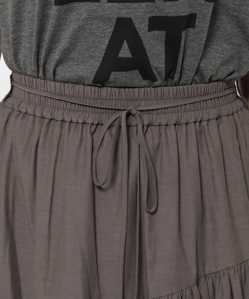 mysty woman（ミスティウーマン）の「リネンMIXギャザースカート 666528（スカート・レディース・ブラウン/オフホワイト/ブラック・FREE）」の16枚目の写真