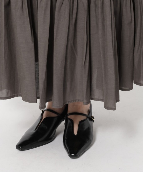 mysty woman（ミスティウーマン）の「リネンMIXギャザースカート 666528（スカート・レディース・ブラウン/オフホワイト/ブラック・FREE）」の17枚目の写真