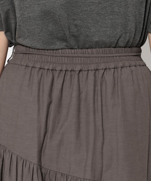 mysty woman（ミスティウーマン）の「リネンMIXギャザースカート 666528（スカート・レディース・ブラウン/オフホワイト/ブラック・FREE）」の18枚目の写真
