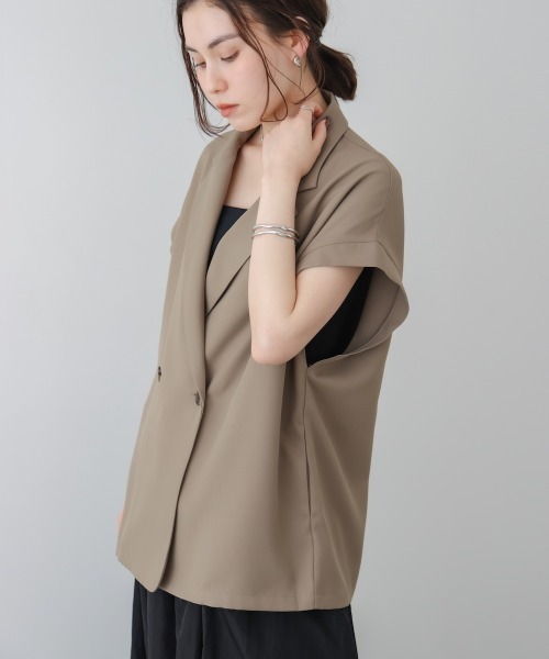 Bou Jeloud（ブージュルード）の「フレンチ袖ダブルテーラージャケット（テーラードジャケット・レディース・ブラック/ブラウン・38）」の8枚目の写真