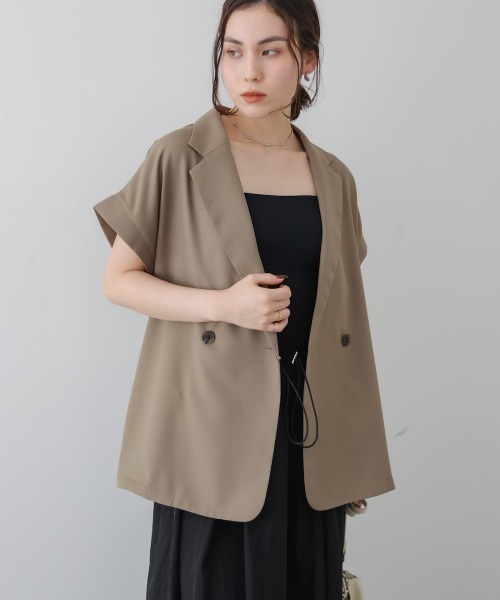 Bou Jeloud（ブージュルード）の「フレンチ袖ダブルテーラージャケット（テーラードジャケット・レディース・ブラック/ブラウン・38）」の11枚目の写真