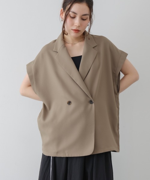 Bou Jeloud（ブージュルード）の「フレンチ袖ダブルテーラージャケット（テーラードジャケット・レディース・ブラック/ブラウン・38）」の12枚目の写真