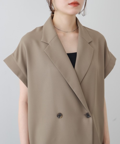 Bou Jeloud（ブージュルード）の「フレンチ袖ダブルテーラージャケット（テーラードジャケット・レディース・ブラック/ブラウン・38）」の16枚目の写真