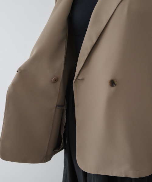 Bou Jeloud（ブージュルード）の「フレンチ袖ダブルテーラージャケット（テーラードジャケット・レディース・ブラック/ブラウン・38）」の21枚目の写真