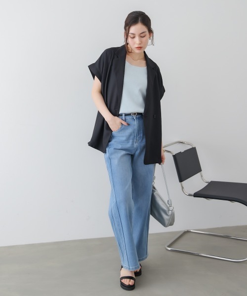 Bou Jeloud（ブージュルード）の「フレンチ袖ダブルテーラージャケット（テーラードジャケット・レディース・ブラック/ブラウン・38）」の4枚目の写真