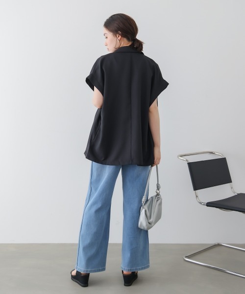 Bou Jeloud（ブージュルード）の「フレンチ袖ダブルテーラージャケット（テーラードジャケット・レディース・ブラック/ブラウン・38）」の6枚目の写真