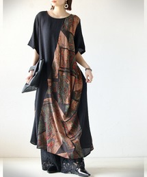 OTONA（オトナ）の「アート感をラフに纏う 変形タックワンピース（ワンピース）」