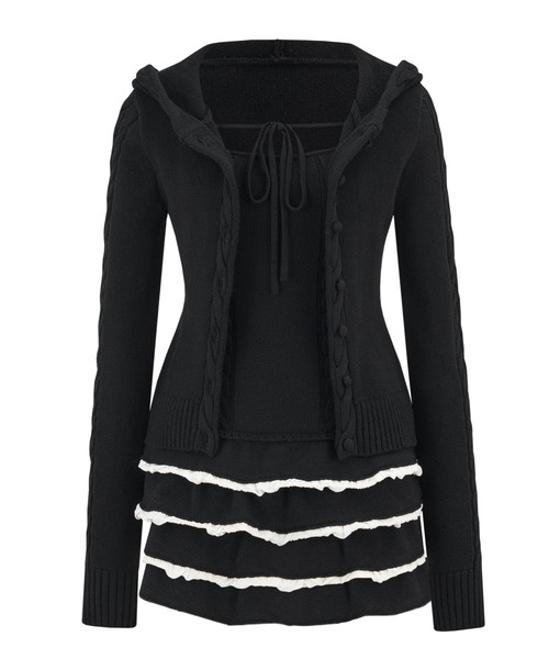 Ribcrafted Knit Dress Set