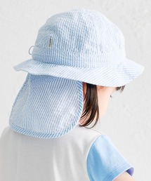 HOT BISCUITS（ホットビスケッツ）の「[UVカット]サッカー素材 ストライプ柄クロッシェ(帽子)（ハット）」