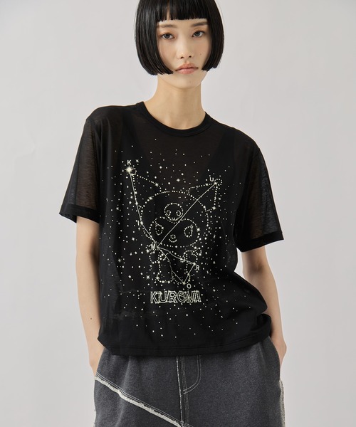 beautiful people(ビューティフルピープル)の「【beautiful people/ビューティフルピープル】MY MELODY&KUROMI 80/2 ELS jersey T/マイメロディ&クロミ/シアーTシャツ(Tシャツ/カットソー・レディース・ブラック系その他2/ブラック・36)」の11枚目の写真