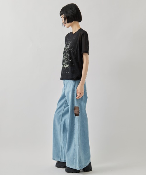 beautiful people(ビューティフルピープル)の「【beautiful people/ビューティフルピープル】MY MELODY&KUROMI 80/2 ELS jersey T/マイメロディ&クロミ/シアーTシャツ(Tシャツ/カットソー・レディース・ブラック系その他2/ブラック・36)」の5枚目の写真