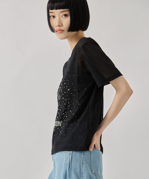 beautiful people(ビューティフルピープル)の「【beautiful people/ビューティフルピープル】MY MELODY&KUROMI 80/2 ELS jersey T/マイメロディ&クロミ/シアーTシャツ(Tシャツ/カットソー・レディース・ブラック系その他2/ブラック・36)」の7枚目の写真