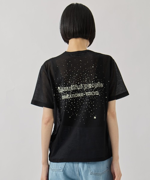 beautiful people(ビューティフルピープル)の「【beautiful people/ビューティフルピープル】MY MELODY&KUROMI 80/2 ELS jersey T/マイメロディ&クロミ/シアーTシャツ(Tシャツ/カットソー・レディース・ブラック系その他2/ブラック・36)」の8枚目の写真