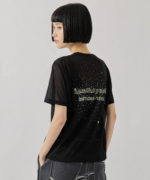 beautiful people(ビューティフルピープル)の「【beautiful people/ビューティフルピープル】MY MELODY&KUROMI 80/2 ELS jersey T/マイメロディ&クロミ/シアーTシャツ(Tシャツ/カットソー・レディース・ブラック系その他2/ブラック・36)」の15枚目の写真