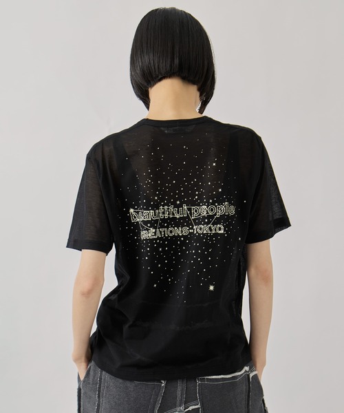 beautiful people(ビューティフルピープル)の「【beautiful people/ビューティフルピープル】MY MELODY&KUROMI 80/2 ELS jersey T/マイメロディ&クロミ/シアーTシャツ(Tシャツ/カットソー・レディース・ブラック系その他2/ブラック・36)」の16枚目の写真