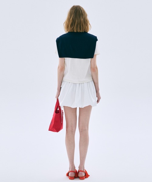 Mardi Mercredi(マルディメクルディ)の「SLIM TSHIRT LA TYPO FRANCAISE / スリム Tシャツ ラ タイポ フランセーズ(Tシャツ/カットソー・レディース・ネイビー/クリーム/レッド・FREE)」の7枚目の写真