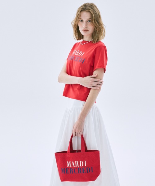 Mardi Mercredi(マルディメクルディ)の「SLIM TSHIRT LA TYPO FRANCAISE / スリム Tシャツ ラ タイポ フランセーズ(Tシャツ/カットソー・レディース・ネイビー/クリーム/レッド・FREE)」の12枚目の写真
