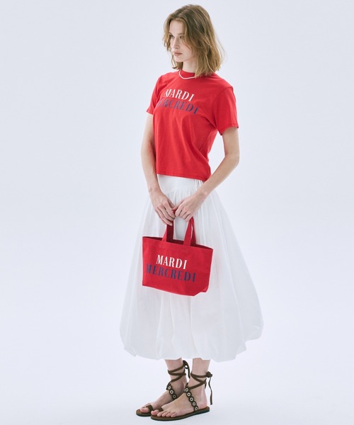 Mardi Mercredi(マルディメクルディ)の「SLIM TSHIRT LA TYPO FRANCAISE / スリム Tシャツ ラ タイポ フランセーズ(Tシャツ/カットソー・レディース・ネイビー/クリーム/レッド・FREE)」の14枚目の写真