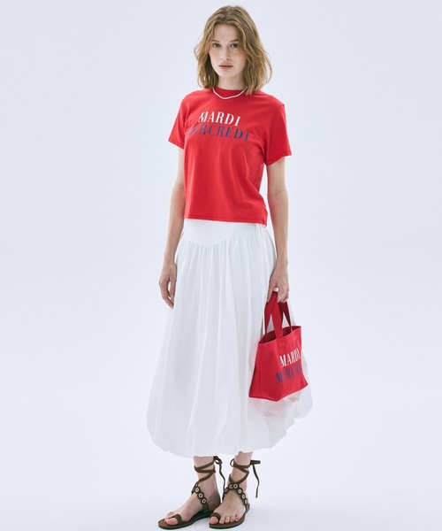 Mardi Mercredi(マルディメクルディ)の「SLIM TSHIRT LA TYPO FRANCAISE / スリム Tシャツ ラ タイポ フランセーズ(Tシャツ/カットソー・レディース・ネイビー/クリーム/レッド・FREE)」の15枚目の写真
