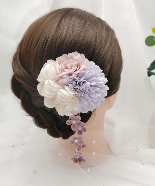 gossip!ロサンゼルス(ゴシップロサンゼルス)の「髪飾り ヘアスティック アメリカンフラワー(和装小物・レディース・ベージュ/パープル・FREE)」の9枚目の写真