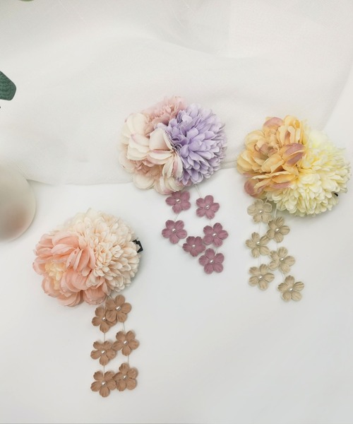 gossip!ロサンゼルス(ゴシップロサンゼルス)の「髪飾り ヘアスティック アメリカンフラワー(和装小物・レディース・ベージュ/パープル・FREE)」の8枚目の写真