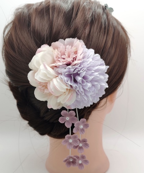 gossip!ロサンゼルス(ゴシップロサンゼルス)の「髪飾り ヘアスティック アメリカンフラワー(和装小物・レディース・ベージュ/パープル・FREE)」の7枚目の写真