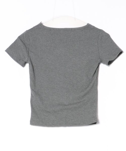 Ritzy(リッツィー)の「レースアップ V ネック フィット T シャツ(Tシャツ/カットソー・レディース・ダークグレー・M)」の7枚目の写真