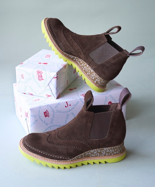 JUCO.(ジュコ)の「ブラウンポップブーツ(ブーツ・レディース・ブラウン×イエロー・23cm/23.5cm/24cm/24.5cm/25cm/25.5cm/26.5cm)」の4枚目の写真